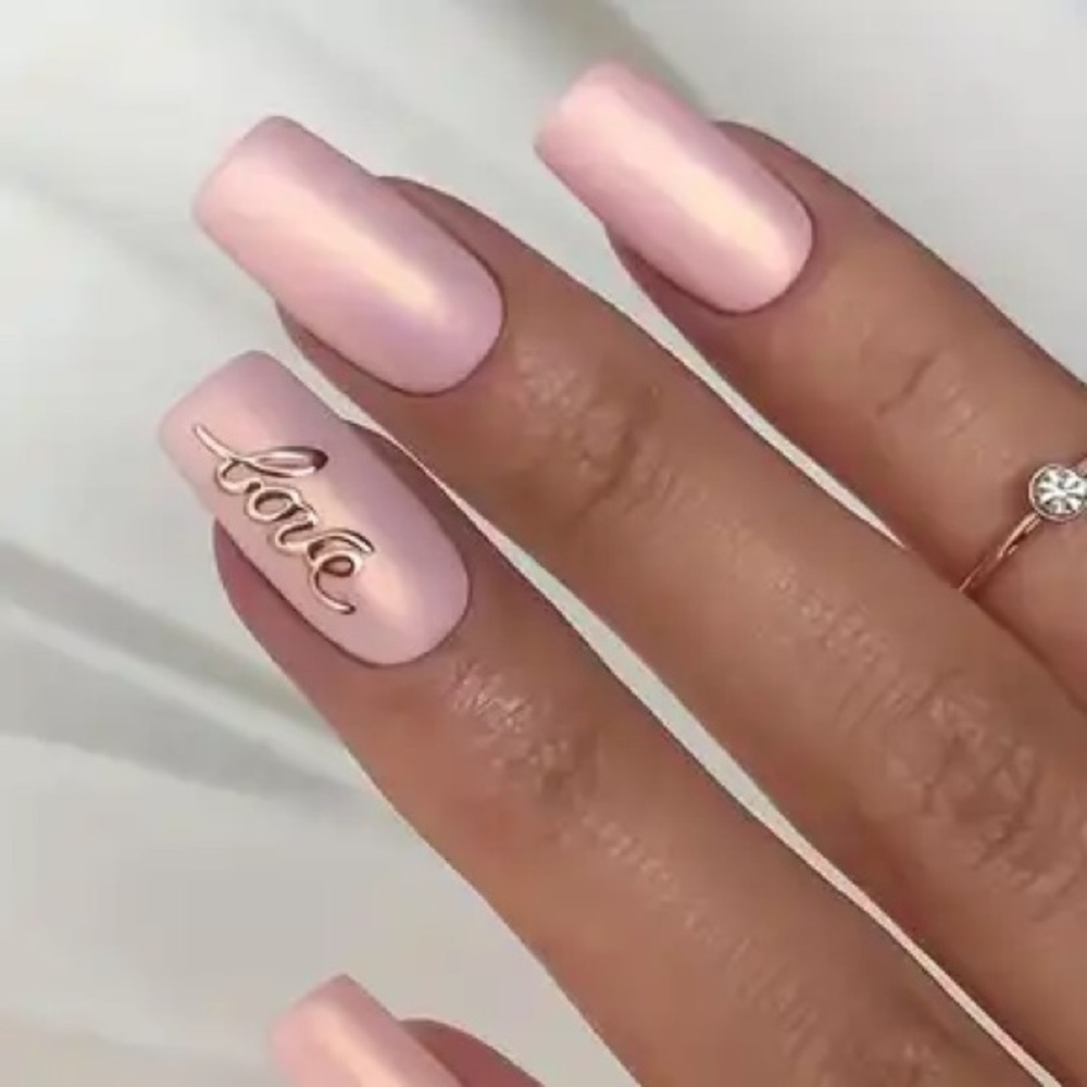 Pink Love Press On Nails